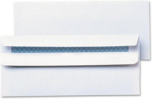 Universal 36101 Self-Seal Business Envelope, Security Tint, #10, 4 1/8 x 9 1/2, White, 500/Box