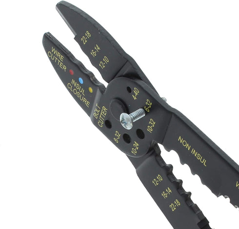 IDEAL Electrical 45-778 Multi-Crimp Strip Tool - High Leverage Wire Crimper & Stripper with Textured Grip