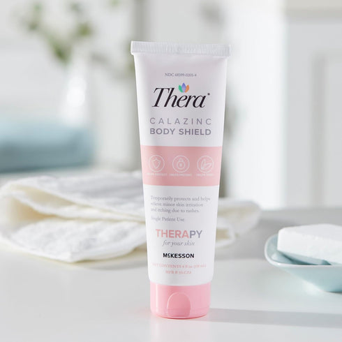 4 oz Thera Calazinc Body Shield Barrier Cream with Calamine and Zinc - Incontinence Skin Protectant Ointment, Diaper