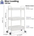 TOOLF 3-Tier Rolling Cart, Metal Utility Cart with Lockable Wheels, Storage Organizer for Office, Bathroom, Kitchen