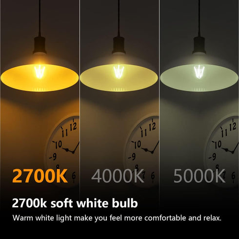 Achbeah Non-Dimmable 60W g16.5 Bulb E26 2700K 6W 60 Bulb G50 Bulb Edison - Equal Watt Warm White Light Globe for Front