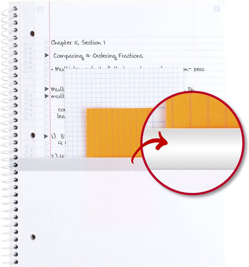 Five Star Spiral Notebooks + Study App, 2 Pack, 1 Subject, College Ruled Paper, 11" x 8-1/2"