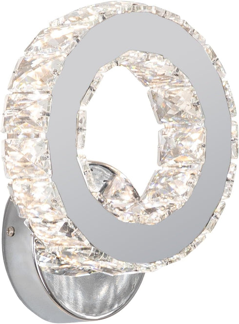 K9 Buccleuch LED Crystal Wall Sconce, Bright Adjustable Color Wall Sconce Light Fixture Stainless Steel White Crystal
