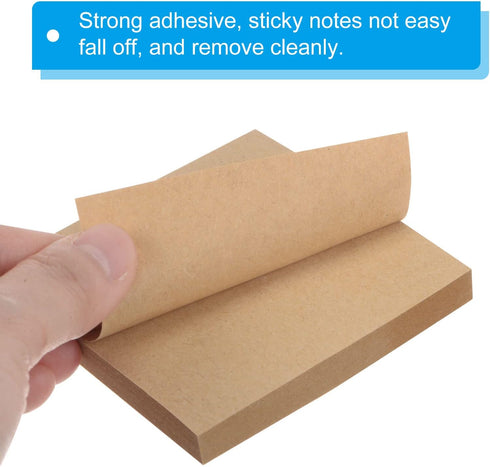 PATIKIL Blank Sticky Notes, 3 x 3 Inch, 6 Pads/Pack, 480 Sheets, Self-Stick Note Pads for Home Office Business, Brown