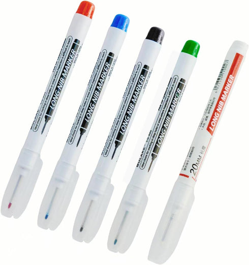 Zhhanhanw 10 20MM Pcs Long Head Deep Hole Marker Pens,Multi channel long pointed deep hole marking pen,Waterproof fast