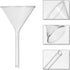 Hemobllo Chemistry Powder Funnel Glass Funnel Set, Short Stem Labware for 45mm, 50mm, 75mm, 100mm (4pcs)