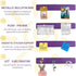 Vuzvuv 8Pcs Purple Rose Cork Board Strips with 50 Pushpins & Sticky Notes, Self-Adhesive Bulletin Board