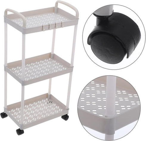 Tofficu Utility Rolling Cart Slim Cart with Wheels Modern Storage Organizer for Kitchen Bathroom Office Multi Shelves