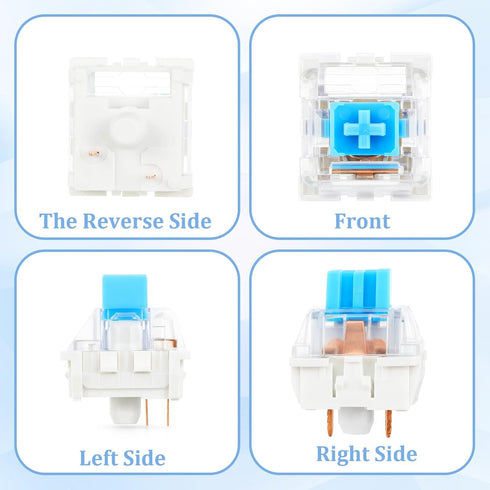 Exircy 50 3 PCS Blue Mechanical Keyboard Switches, Pin Blue Clicky Switches with Switch Puller Waterproof Keyboard