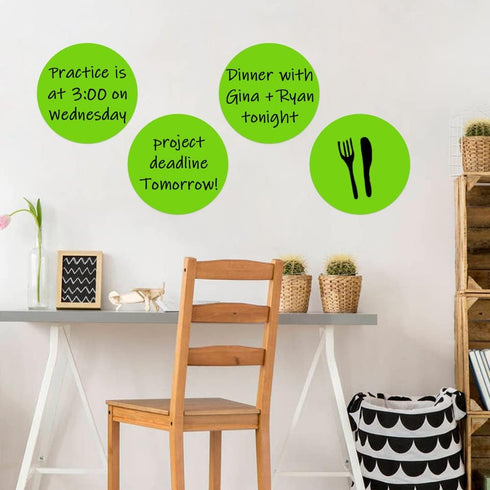Dry Erase Circle Dots, 12 Pack Whiteboard Table Stickers for Home School Classroom Desks, Removable Wall Decals