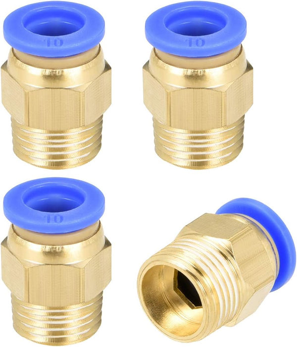 uxcell 10pcs Straight Pneumatic Push to Quick Connect Fittings, G3/8 Male x 10mm Tube OD