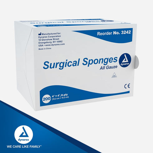 Dynarex 3242 Non-Sterile Gauze Sponge, 4" x 4"