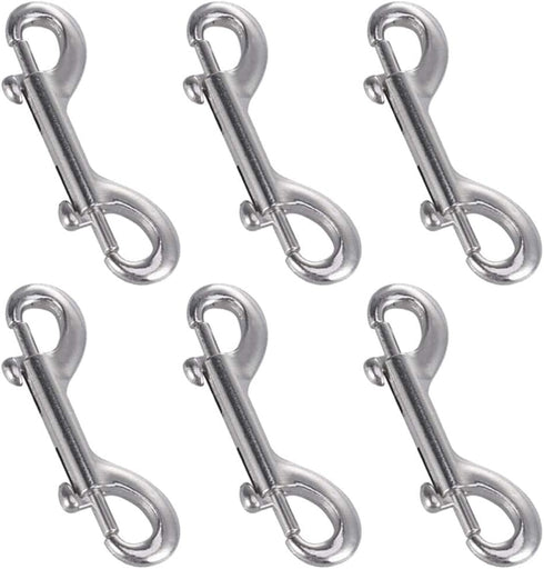 Stainless Steel Double Ended Bolt Snap Hooks, Heavy Duty Trigger Snaps for Dog Leash/Pet Feed Bucket, Pack of 6