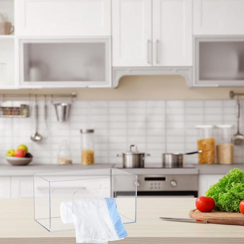 Round(10.4 5.4 5.4 inches) uxcell Trash Bag Dispenser Roll Holder, Wall Mount Acrylic Garbage Bag Dispenser Roll Holder