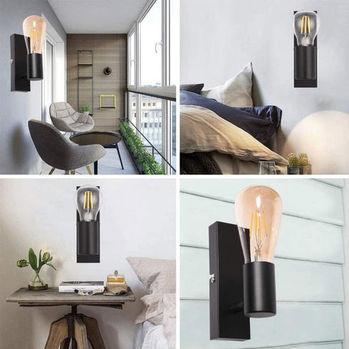 Mengjay E26 Bulb) Vintage Wall Lamp, Industrial Retro Metal Design Wall Spot, Interior Lighting for Living Room Bedroom