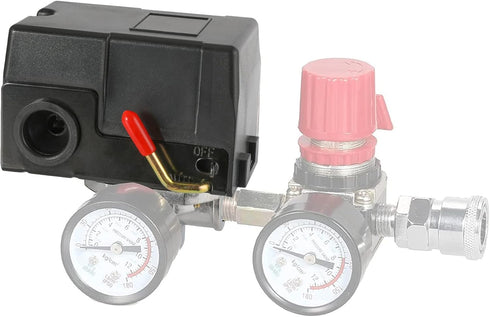 Air Compressor Pressure Switch Replacement LF10-4H, 95-125 PSI Range, 20A Rating, 4-Port