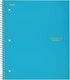 Five Star Spiral Notebooks, 3 Subject, Wide Ruled, 150 Sheets, 10-1/2" x 8", Gray, Lime, Teal, 3 Pack