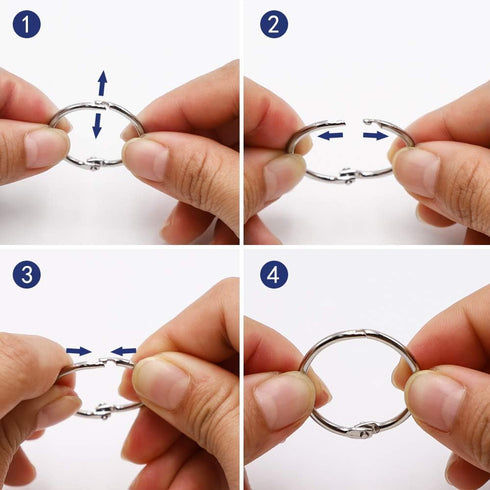 Binder Rings 1 Inch, 100 pcs Sturdy Book Rings for Loose Leaf Binder, Nickel Plated Metal Rings for Office School