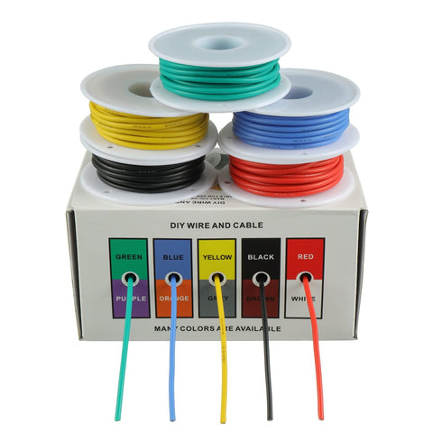 BOJACK 18 AWG Flexible Silicone Wire Kit with 300V Cables and 20 3mm Heat Shrink Tubings, Mini Wire Stripper
