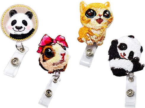 Panda Retractable ID Badge Reel with Alligator Clip - 24 inch Retractable Cord