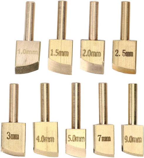 HEEPDD 9Pcs Leather Soldering Tips, Electric Soldering Iron Head Set, Brass Tips from 1mm to 9mm