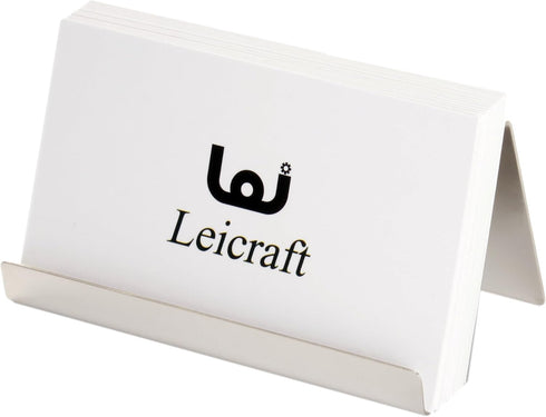 Metal Business Card Holder for Desk, Stainless Steel Card Organizers and Office Desk Accessories for Men and Women