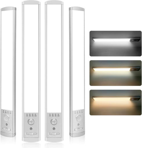 CPFLITA Under Cabinet Lighting, 4Pack Motion Sensor Light Indoor with 3 Color Temps,