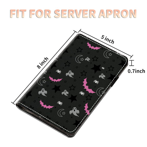 Server Books for Waitress Waiter with Zipper Pocket, Skull Gothic Leather Server Pads Waitstaff Organizer Guest Check