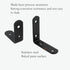 CJFNDFA 8Pcs 5x5 Inch Black L Brackets - Heavy Duty Corner Shelf Brackets for Wood Bookshelves, Steel Construction