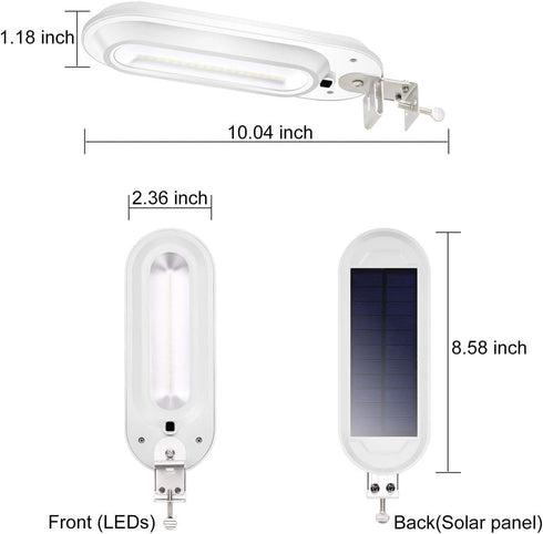 MOLEBIT 18 200 2-Pack) Solar Gutter Lights Outdoor Security Light, Waterproof Wall Sconces Lights Super Bright LED