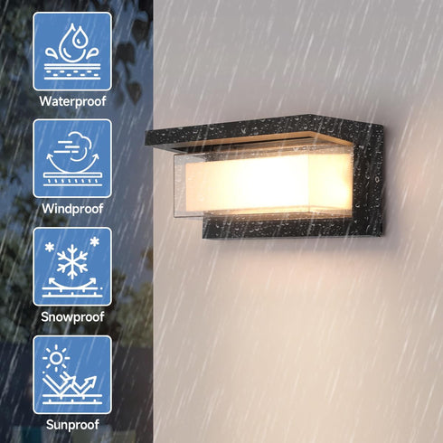 FUPE 24W 3-Color 2200LM IP65 Dimmers 1 Pack Outdoor Lights for House Exterior Lighting Fixtures Adjustable Waterproof
