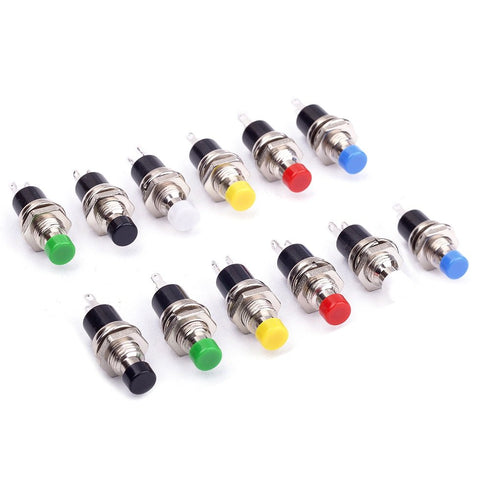 12Pcs 1A 250V AC Mini Push Button Switch, SPST Momentary Normal Open (Pack of 12) CYT1078