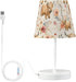 Bedside Lamp Cute Highland Cows Flowers Table Lamp Bedroom LED Nightstand Desk