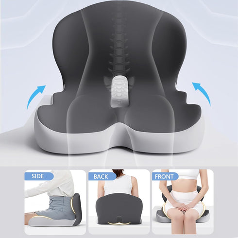 Generic Orthopedic Cushion, Seat Cushion - Car Cushion with L Shaped Ergonomic Design, Memory Foam Seat Cushion