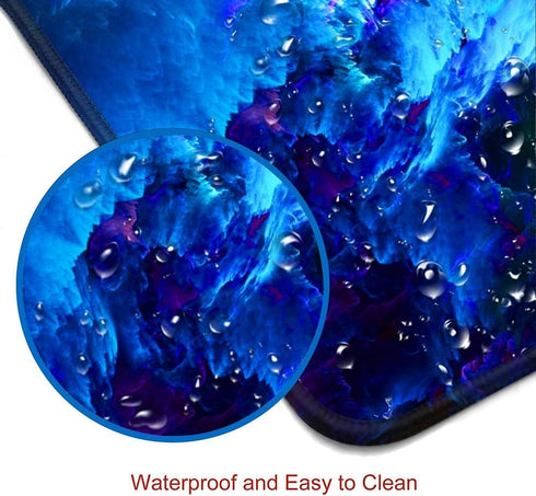 Gaming Mouse Pad, Large Non-Slip Rubber Base Mousepad, 31.5x11.8inch Desk Pad with Stitched Edges, Galaxy