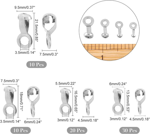 NBEADS 70 Pcs Ball Chain Pull Loop Connectors, Fit for 2.4mm/3mm/4.5mm/6mm Real 304 Stainless Steel Ball Chain Ceiling Fan Lamp Pull Loop Chain Connectors Jewelry Clasp Findings Fan Pull Chain