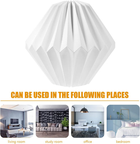 12.59X12.59X11.02 Inch Angoily Nordic Style Geometric Hanging Lampshade Light Cover for Home Bar Hotel Decor Paper Lamp