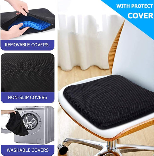 Helishy (16x14x1.65inch) Gel Seat Cushion, Double Thick Egg Gel Cushion for Pressure Pain Relief, Breathable Wheelchair