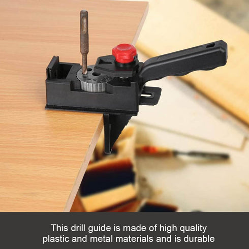 Drilling Wood Dowel Straight Hole Adjustable Jig, Woodworking Carpentry Positioner Locator Tool