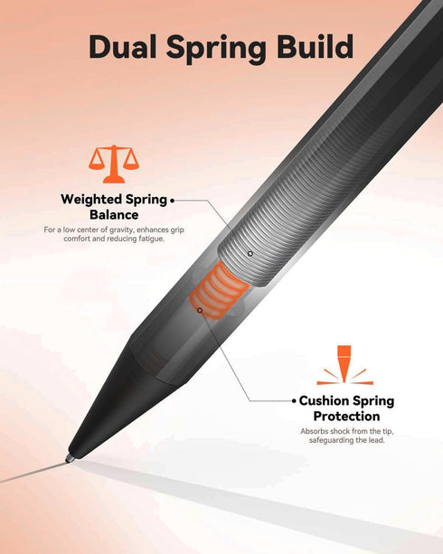 Four Candies 5PCS Metal Mechanical Pencil Set, 0.7mm with Dual Spring, Vintage Barrels, 240 HB #2 Lead Refills