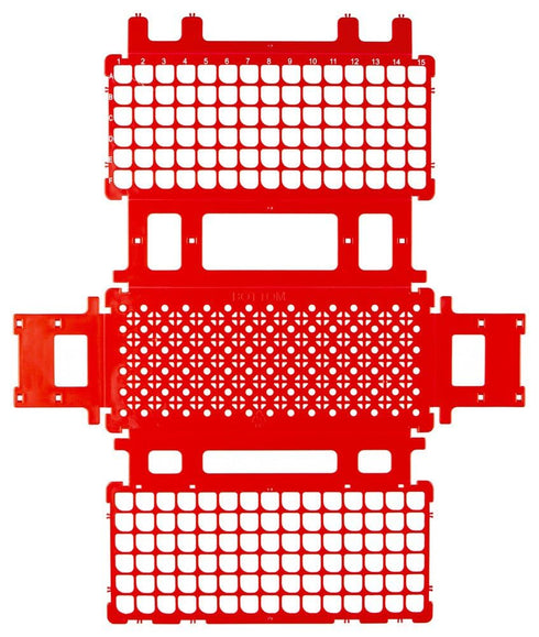 Caplugs Evergreen 240-3200-R8SI Test Tube Rack. for 13 mm Tubes, 90 Places, Polypropylene, Red