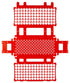 Caplugs Evergreen 240-3200-R8SI Test Tube Rack. for 13 mm Tubes, 90 Places, Polypropylene, Red