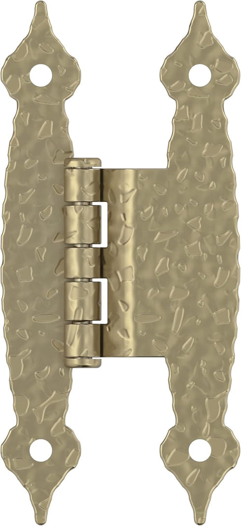 Amerock BPR3406BBZ Cabinet Hinge, 3/8 in Offset Non-Self Closing Face Mount, Golden Champagne, 2 Pack