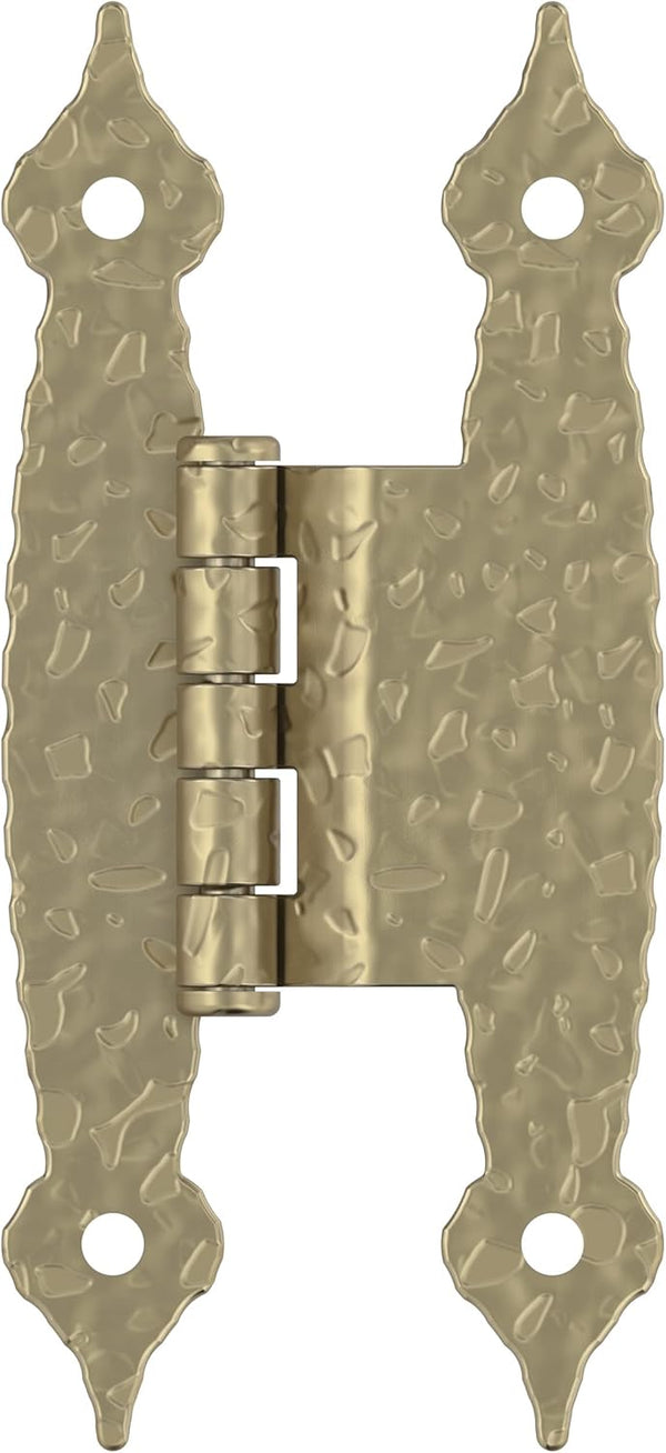 Amerock BPR3406BBZ Cabinet Hinge, 3/8 in Offset Non-Self Closing Face Mount, Golden Champagne, 2 Pack