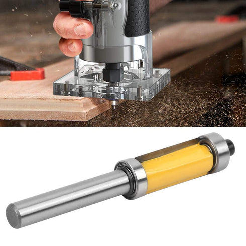 YWBL-WH Milling Cutter - 8mm Shank Pattern Router Bit Double Bearing Flush Trim Woodworking Tool with Anti-kickback