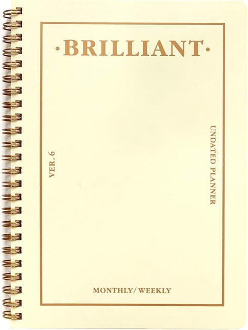 PAPERIAN Brilliant Monthly & Weekly Planner - Wirebound Undated Scheduler Diary (Ivory)
