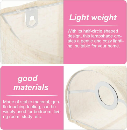 Cozy Linen Table Lamp Shade Half Round Design Floor Lamp Cover for Bedroom Living Room Replacement for Home Decor