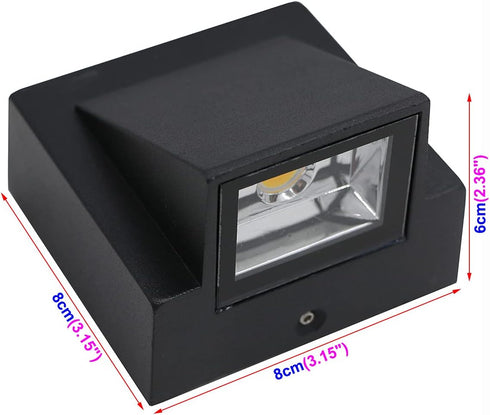 3W LED Outdoor Step Down Light Fixture - Black Finish with Cool White Glow