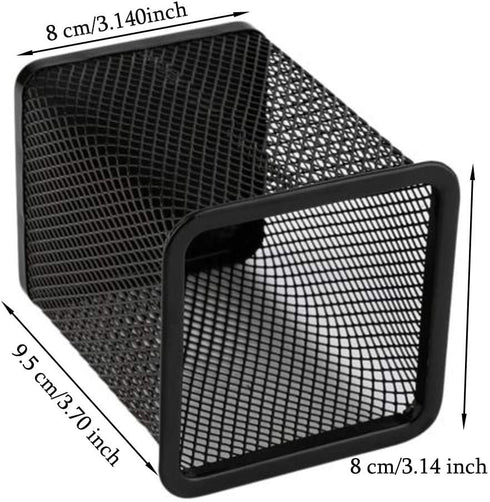 EORTA Black Metal Mesh 3 Pack Square Pen Holders, Pencil Holders, Desk Stationery Organizer Cups
