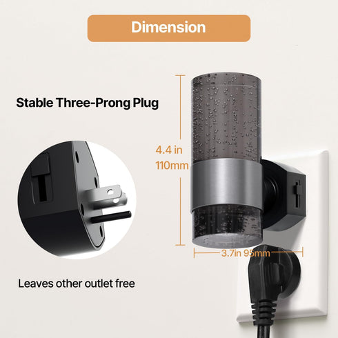 DALUXshop Dimmable 2-Pack 0-100LM, 3000K LED Night Lights Plug into Wall, Bright Plug in Nightlight, Dusk-to-Dawn